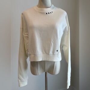 Roxy Women's White Cropped Sweatshirt‎